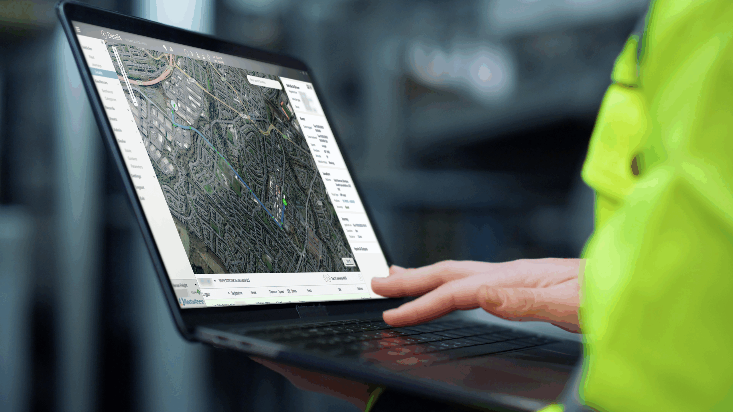 Fleet Management Fleetwitness live App used by fleet manager