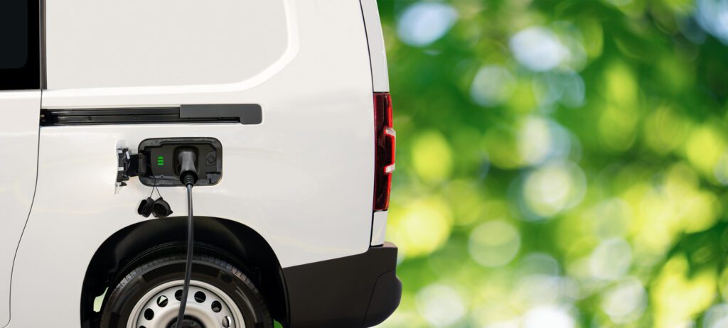 Electric delivery van on