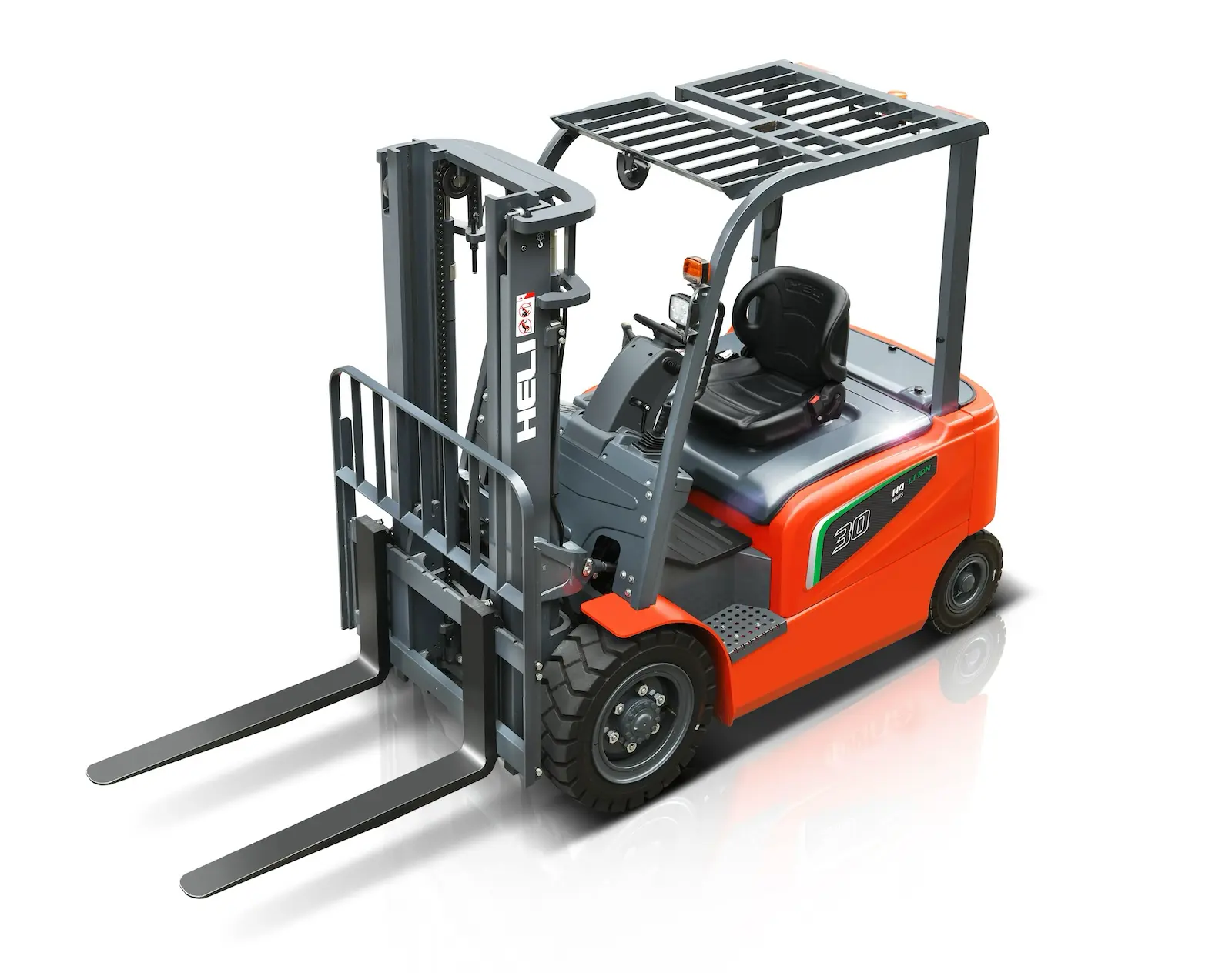 Forklift image from above on a white plain background