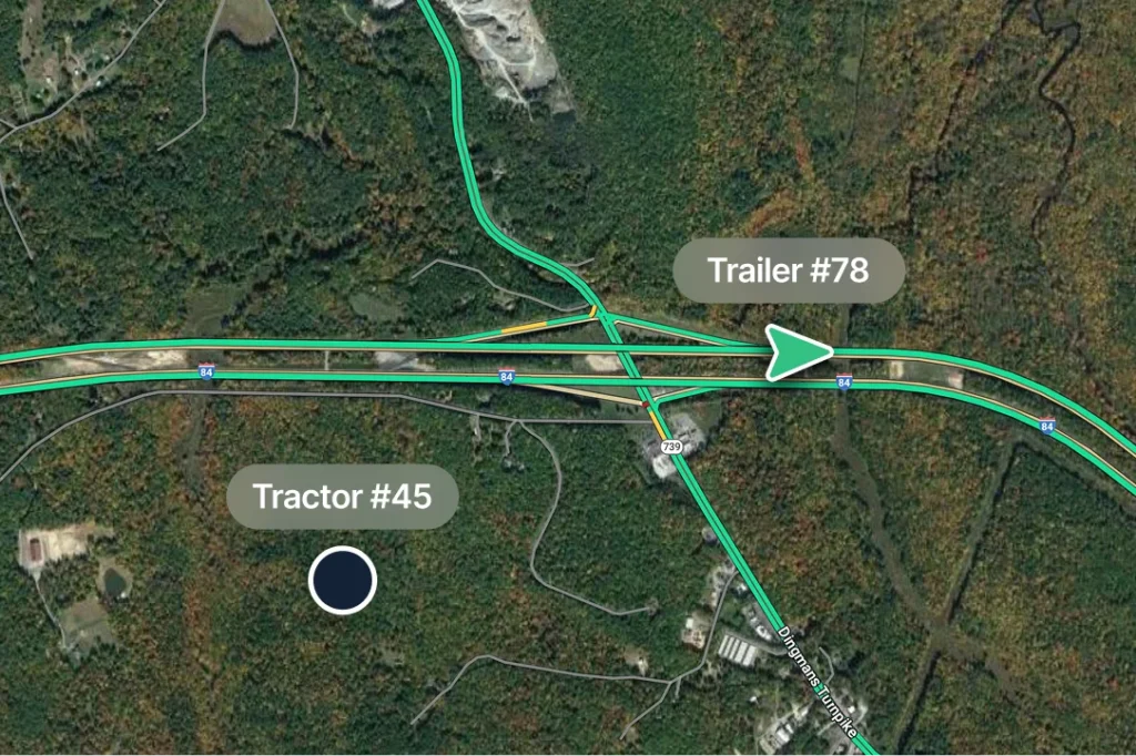 Birds eye top down view of tracking map