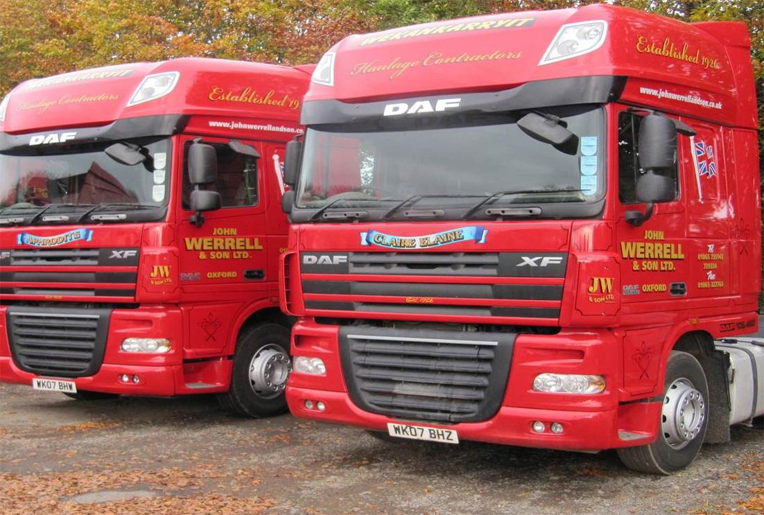 John Werrell & Son fleet of trucks banner image