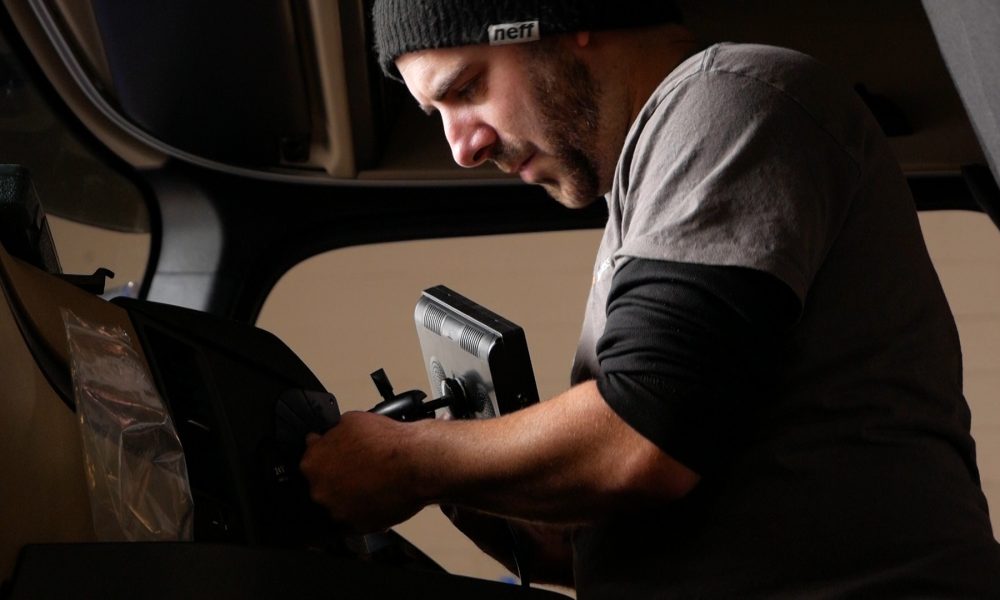 Team member performing an installation